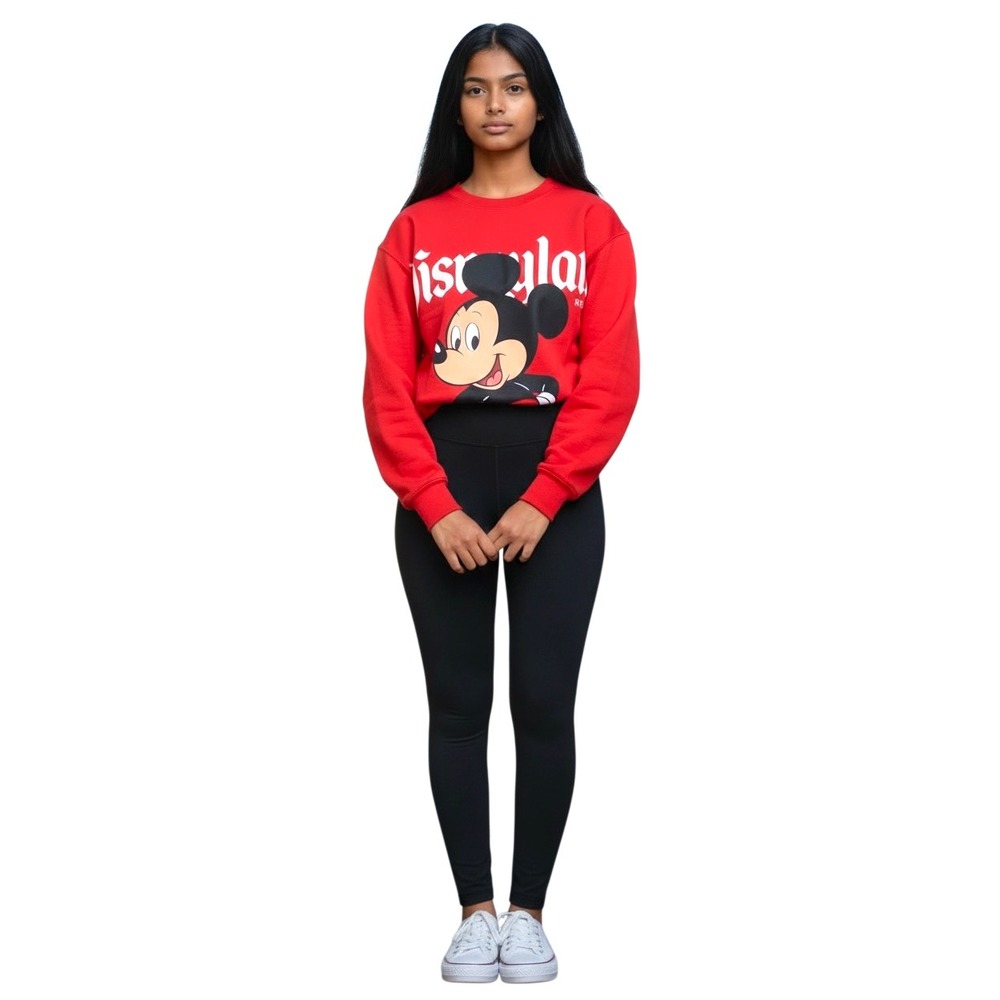 Disney Parks Disneyland Resort Mickey Mouse Red Sweatshirt XS Womens Pullover